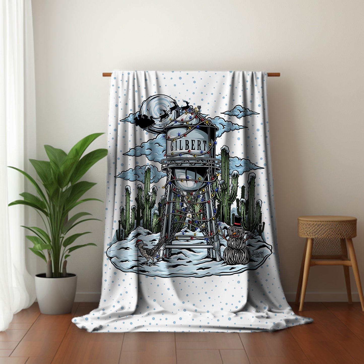 Gilbert Water Tower Christmas Blanket