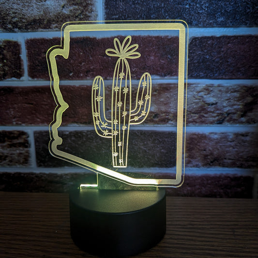 Arizona Retro Cactus LED Light