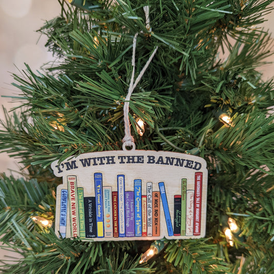 I'm with the Banned Book Ornament