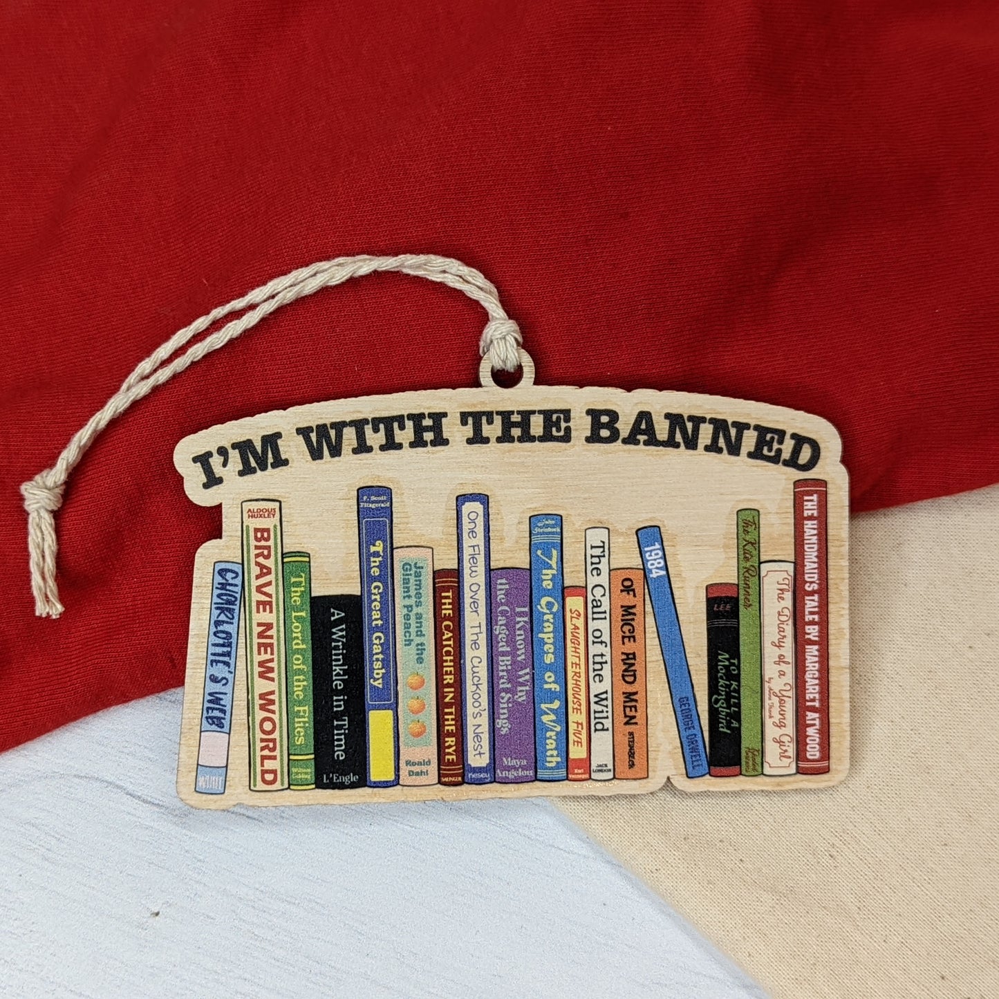 I'm with the Banned Book Ornament