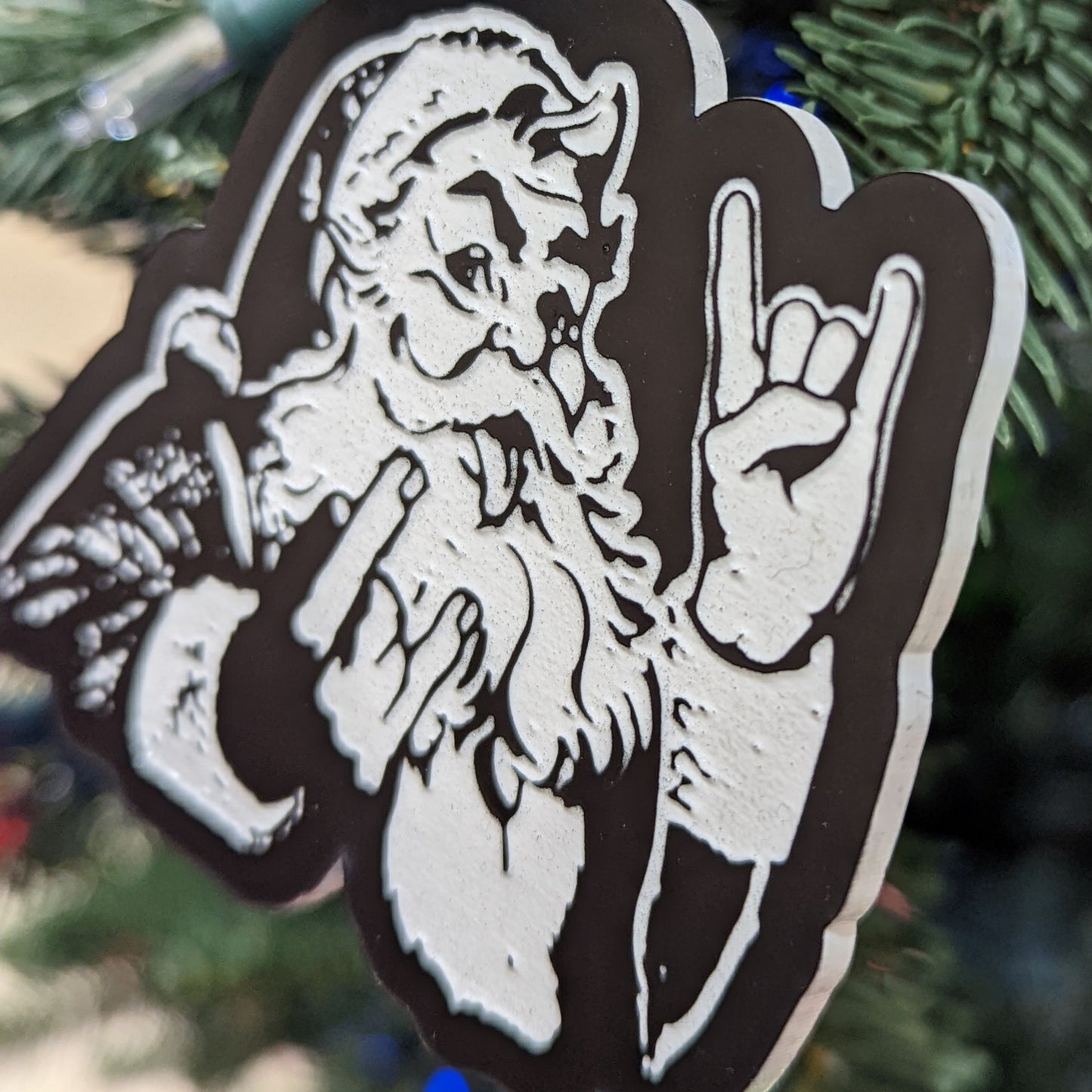 Rocker Santa Ornament